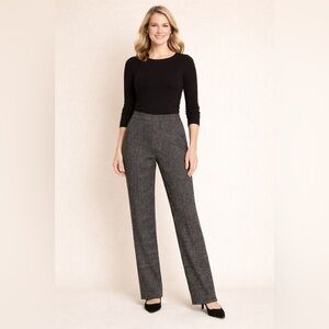 Talbots Wool Dress Pants-Size 8- Classic Black & Gray Weave